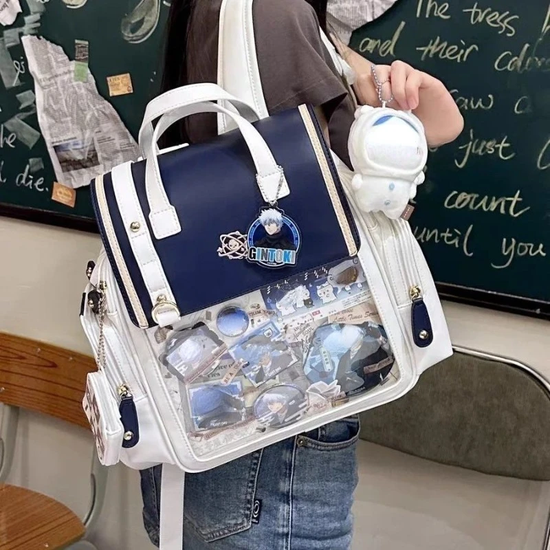 Contrast Color Transparent Preppy Schoolbags Casual Vintage Y2k Aesthetic Students Backpacks Women Japanese Fashion Jk Ita Bags