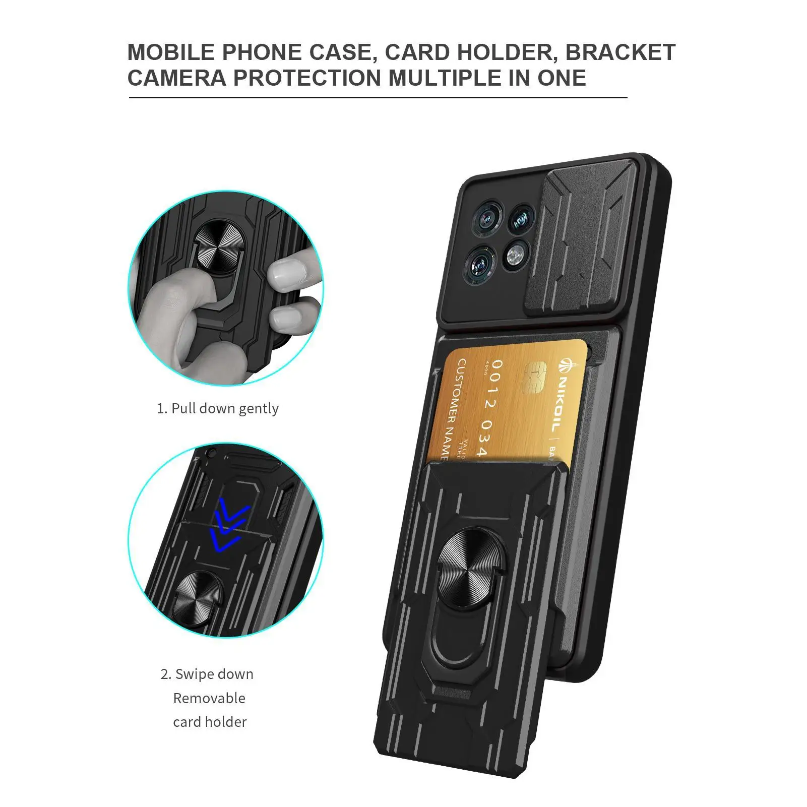 

For Moto Edge 50 40 Pro/Edge Plus/X40/Edge 40 Ultra Camera slide cover car magnetic bracket phone case card bag protective cover