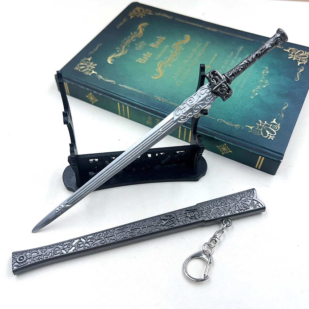 The Heavenly Sword Dragon Slaying Saber Yi Tian Sword Keychain 22cm Sword Key Chains Collection Sword with Sheath Jewelry