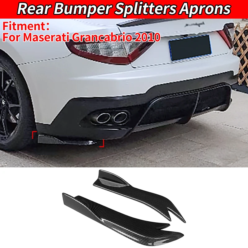 

For Maserati GranCabrio 2010 Car Rear Bumper Splitters Aprons Trunk Lip Spoiler Canard Wing Diffuser Wrap Angle Protector Carbon