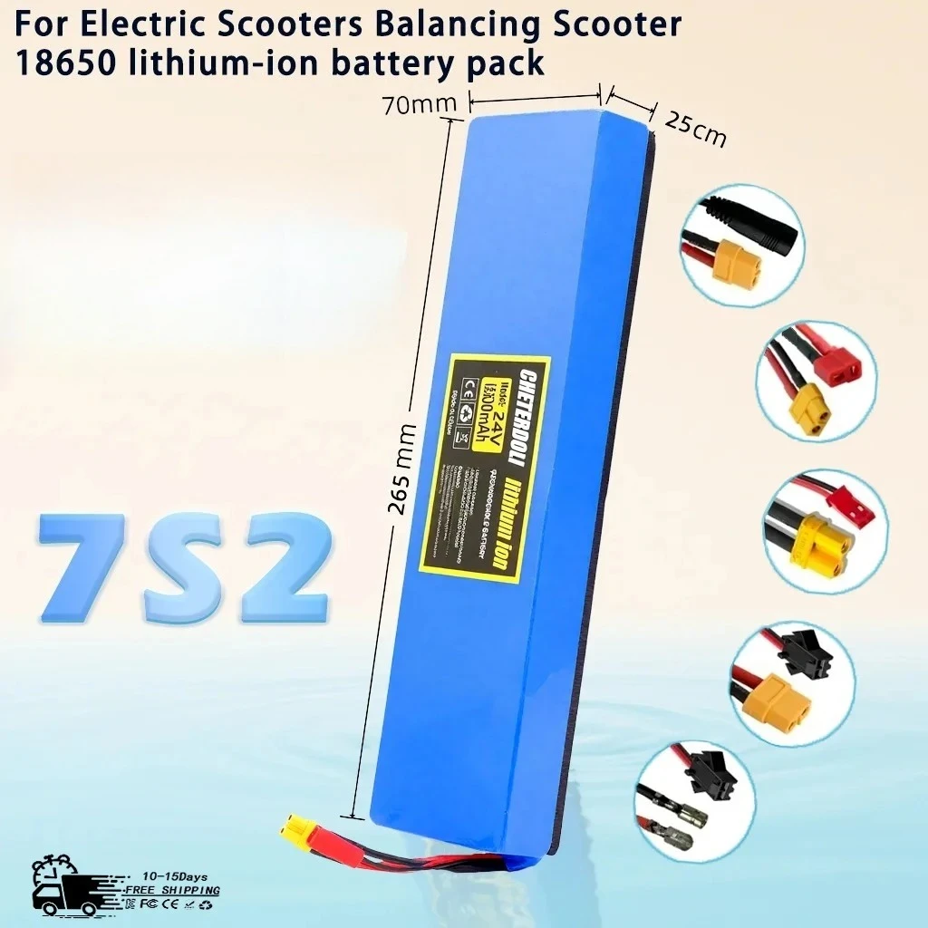 Aleaivy 24V 12800mAh 7S2P Lithium Battery with Shock-Resistant Cotton–High-Capacity Replacement for 29.4V Scooter Durable Stable