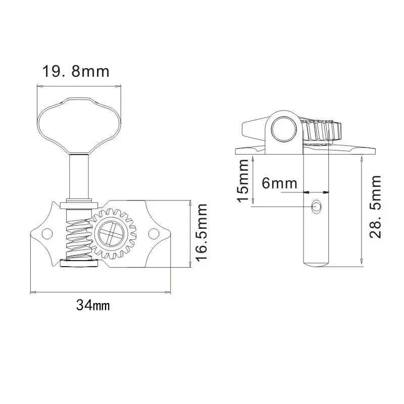 18:1 Open Gear UK Guitar Locking String Tuners Tuning Pegs Machine Head Middle Hole for Classical Guitar Ukulele Chrome