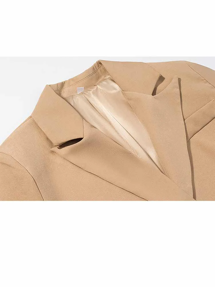 HH レディース 春先ファッション 快適な長袖 ラペル シングルブレスト ルーズ ロングコート 女性用 カジュアル 通勤コート