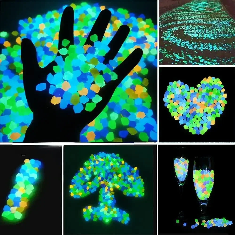 1 Bag-100g Glow in The Dark Stones Glowing Rocks Luminous Stone for Vase Fillers Fish Tank Aquariums Rocks Powered by Light