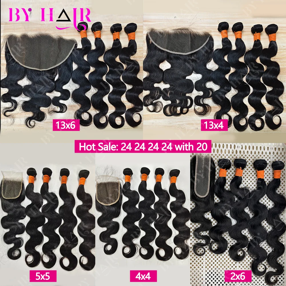 12A Body Wave Bundles With 2X6 Lace Closure Brazilian Hair Bundles With 2X6 4x4 5x5 Closure Body Wave Bundles With 4x4 Lace Closure 100% Human Hair Bundles With 13x4 Frontal Body Wave Bundles With 13x6 Frontal Remy Hair Bundles HD Transparent Lace Closure view 2