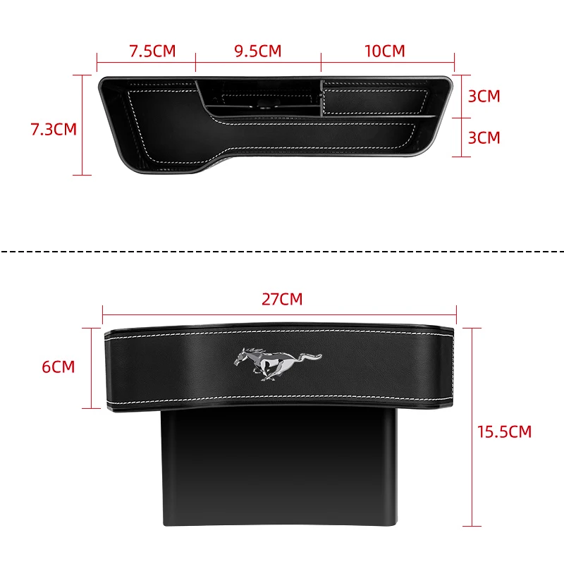 Multifunctional Car Seat Crevice Storage Box Seat Gap Slit Pocket Manager For Mustang Universal Big Size Mustang Ford Shelby GT