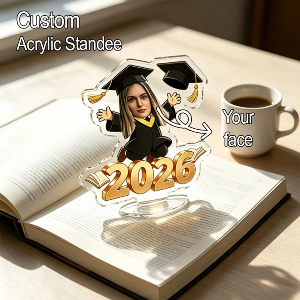 Customized Acrylic Plaque for 2026 Graduation Season Transparent Base Desktop Ornament Creative Graduation Gift for Classmates