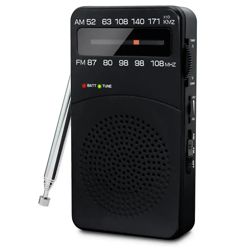 Mini Radio Portable Walkman Pointer Radio FM/AM Digital Tuning Radio Music Player AA Batteries For Walking Hiking Analog Radio