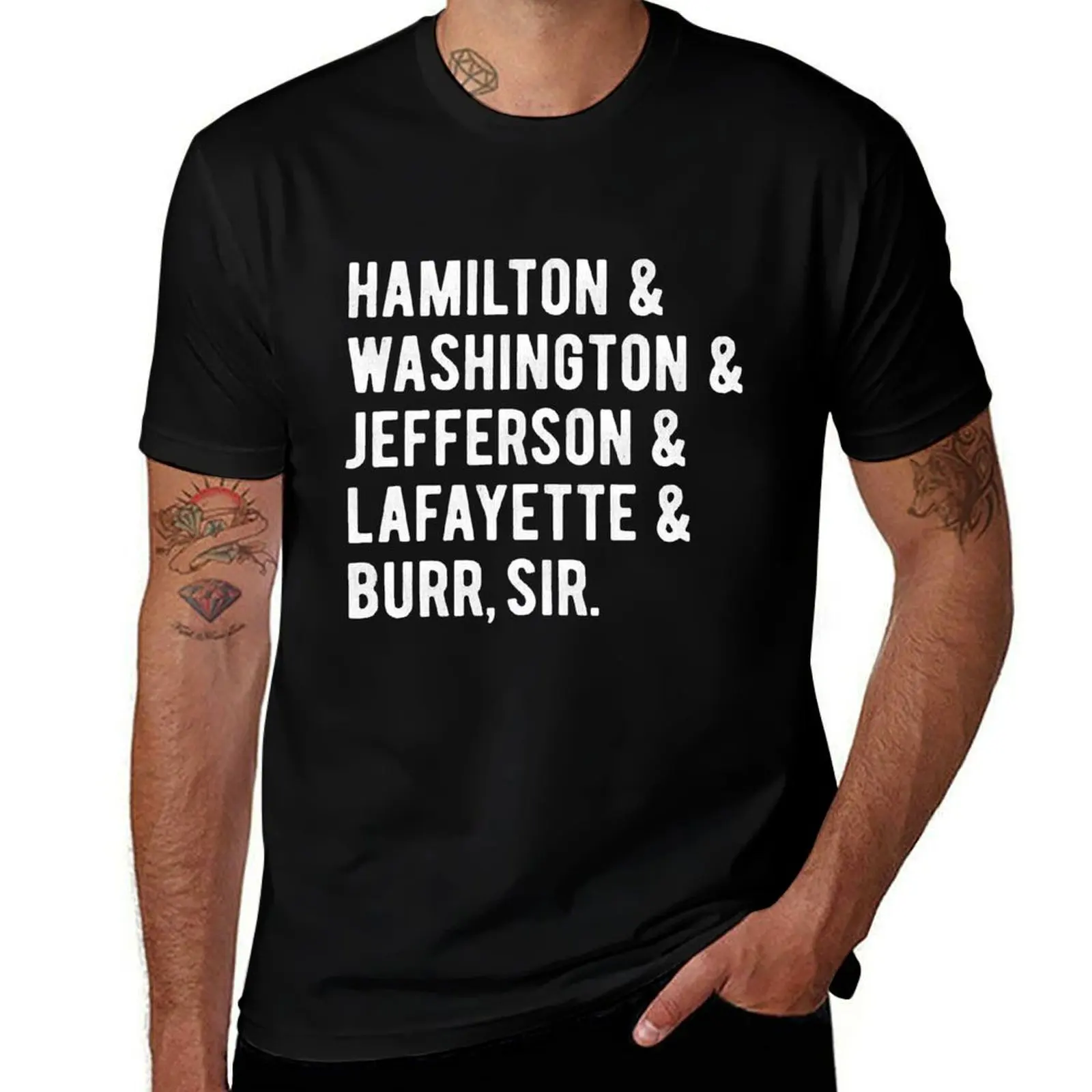 Hamilton _amp_ Washington _amp_ Jefferson _amp_ Lafayette Burr, sir squad T-Shirt Outdoor Sports Short Sleeve Top T-Shirt