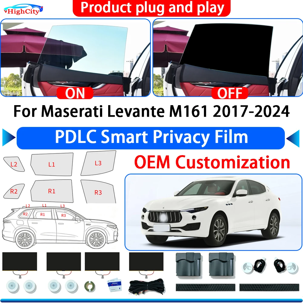 For Maserati Levante M161 2017-2024 Switchable Electric Smart Privacy Film Polymer Dispersed Liquid Crystal Film Window Sunshade