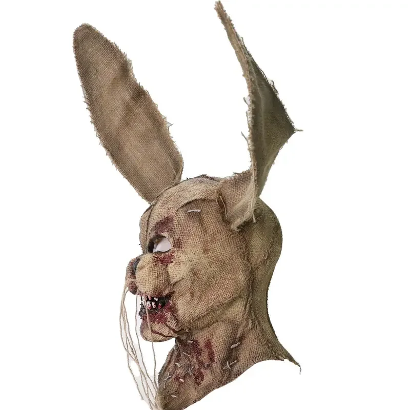 CafelsBloody Rabbit Bunny Mask, planchers y Mask, Creepy Halloween Cosplay Costume, Props, Halloween Party, Animal fur s Up