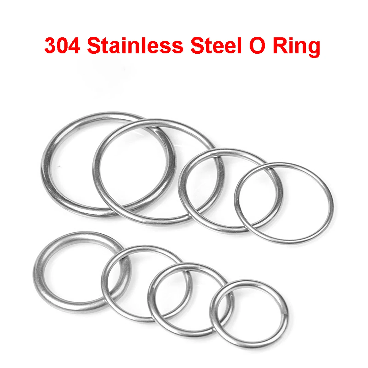 

304 Stainless Steel Seamless Circular Ring Smooth Solid O Ring for Rigging Marine Boat Hammock Solid Seamless Steel Ring M3-M7