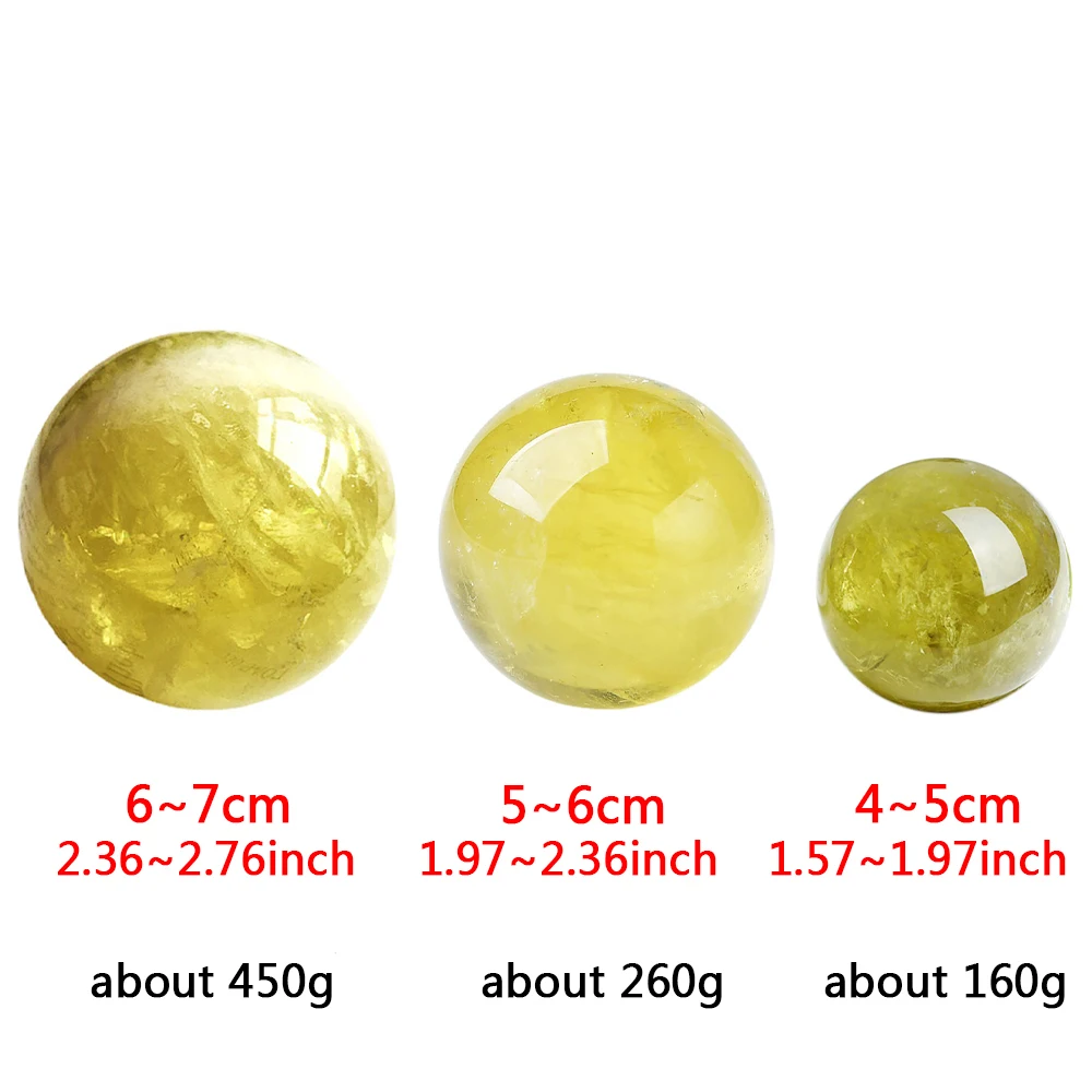 Natural Crystal Citrine Ball Quartz Massage Polished Reiki Healing Exquisite Room Decor Ore Souvenirs Crystal Sphere Ball 4-7cm