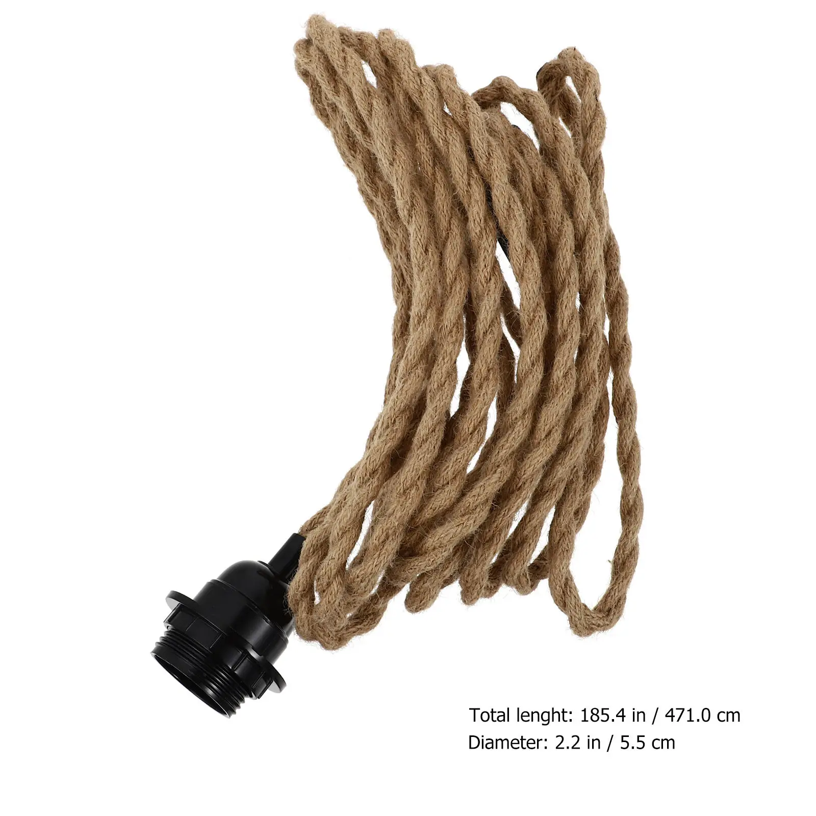 1Set Premium Hemp Rope Covered Electrical Cord DIY Retro Hanging Lamp Kit Vintage Industrial Decor Wire with Us Plug Fine