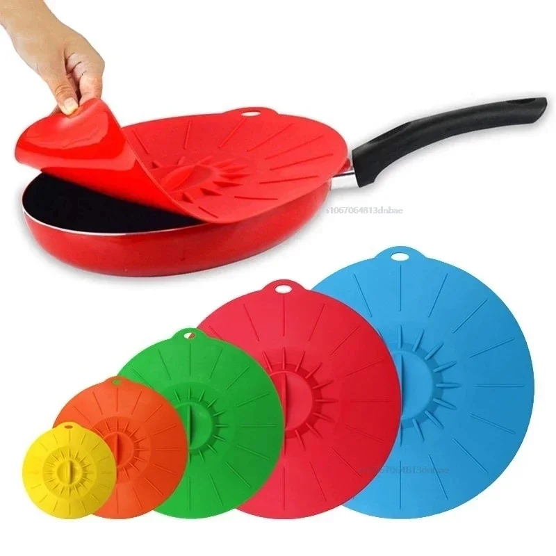 1/5pcs Silicone Microwave Bowl Cover Food Wrap Bowl Pot Lid Food Fresh Cover 12-26cm Pan Lid Stopper Bowl Covers Kitchen Tool