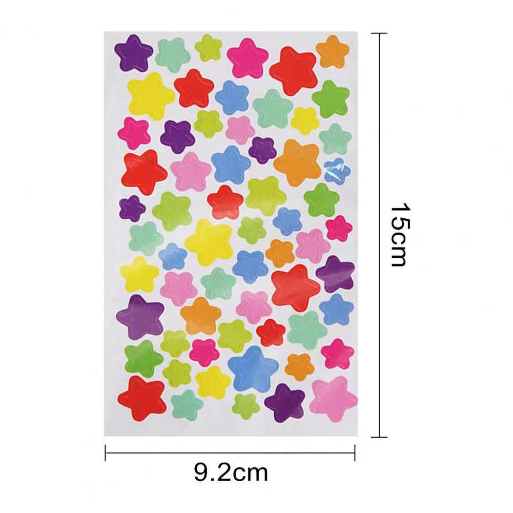 Kpop Photocard Sticker Scrapbooking Sticker Set Vibrant Scrapbook Stickers Colorful Stars Love Hearts Round Shapes Diy for Kpop