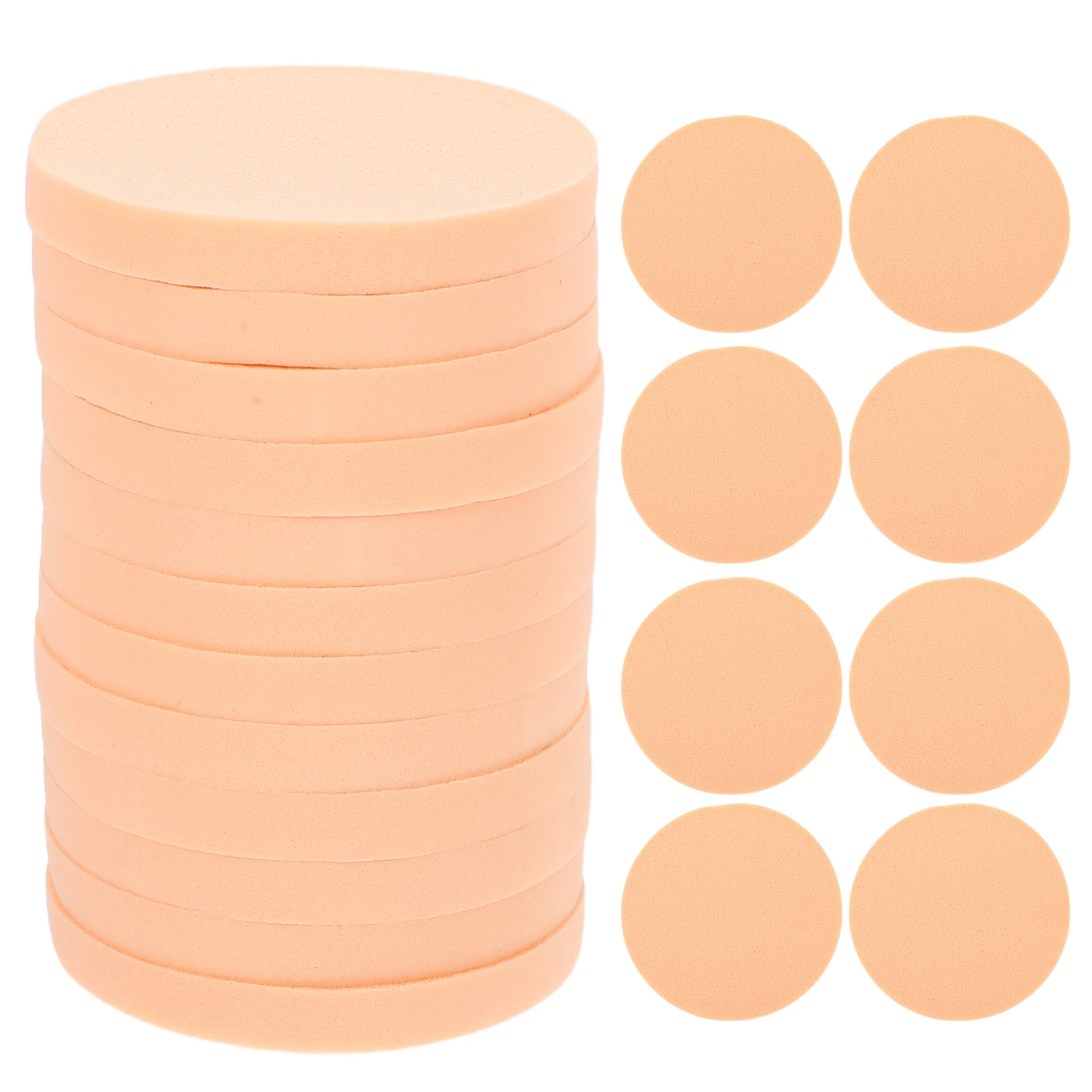24Pcs Makeup Sponge Round Powder Puff Latex Cotton Soft Absorbent Facial Cleaning Pads Practical Makeup Removal Accessories