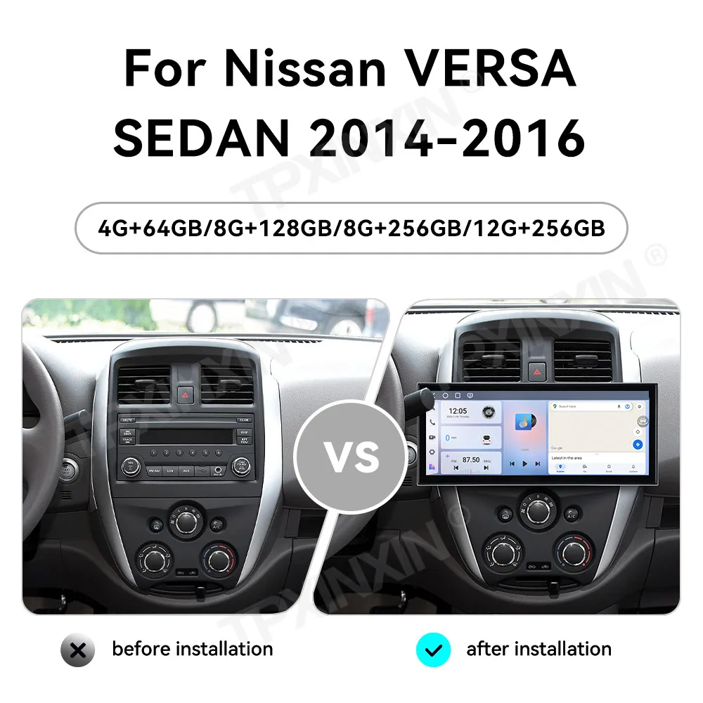 15.8 Inch 4K Car Radio For Nissan VERSA SEDAN 2014-2016 Multimedia Player CarPlay Android Auto GPS Navigation Stereo Head Unit