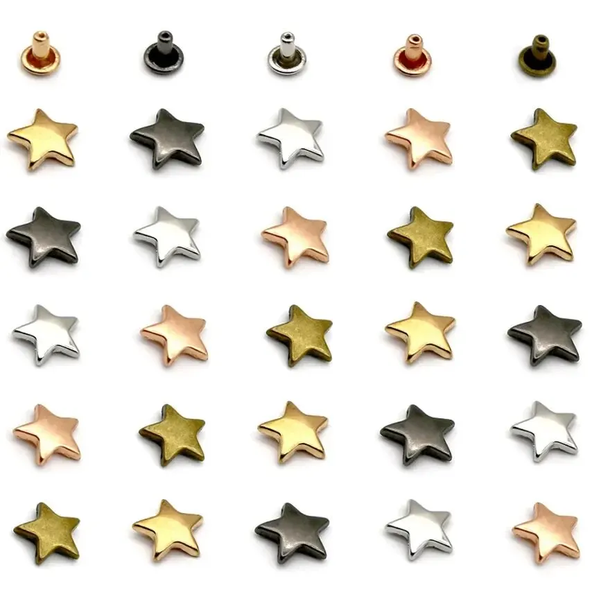 200Sets Gun Metal Star Rivets for Leather Star Rivet Studs Garment Rivets Leather Rivets Studs and Spikes for Leather Craft DIY