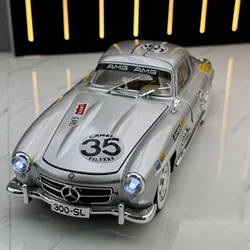 1:24 Benzs 300SL Track Version Alloy Sports Car Model Diecast Metal Toy Racing Vehicles Car Model Sound and Light Childrens Gift