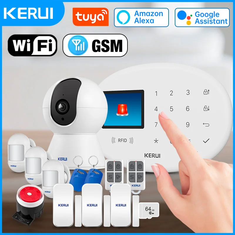 kerui-smart-life-wifi-gsm-systeme-d'alarme-pour-la-maison-tuya-sans-fil-securite-maison-kit-d'alarme-avec-433-mhz-pir-capteur-de-mouvement-sirene-w202
