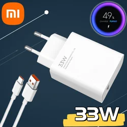 Poco F3 Charger Original XiaoMi 33W Fast Turbo Charging Supply Power For Mi 10T 11 Lite RedMi Note 12 11 10 Usb Type C Cable 6A