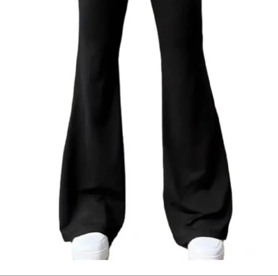 

Fashion Flared Pants Women's V Back Waist Sports Pants High Waist Fitness Pants Solid Color Tight Leggings