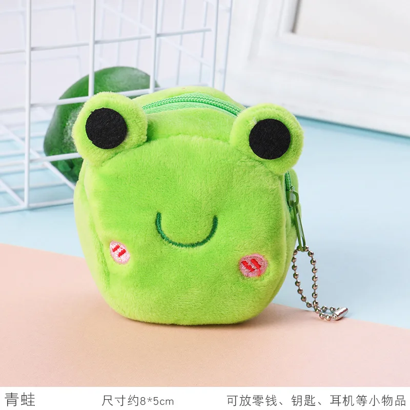 Soft Plush Cartoon Animal Cute Coin Purse Mini Zipper Kids Girl Coin Wallet Women Earphone Lipstick Money Card Bag Pouch Purse