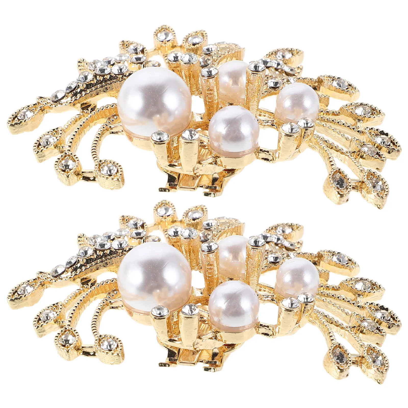 

1 пара элегантных клипс для обуви со стразами и жемчугом для высоких каблуков, свадебное украшение, съемные модные аксессуары для женской обуви