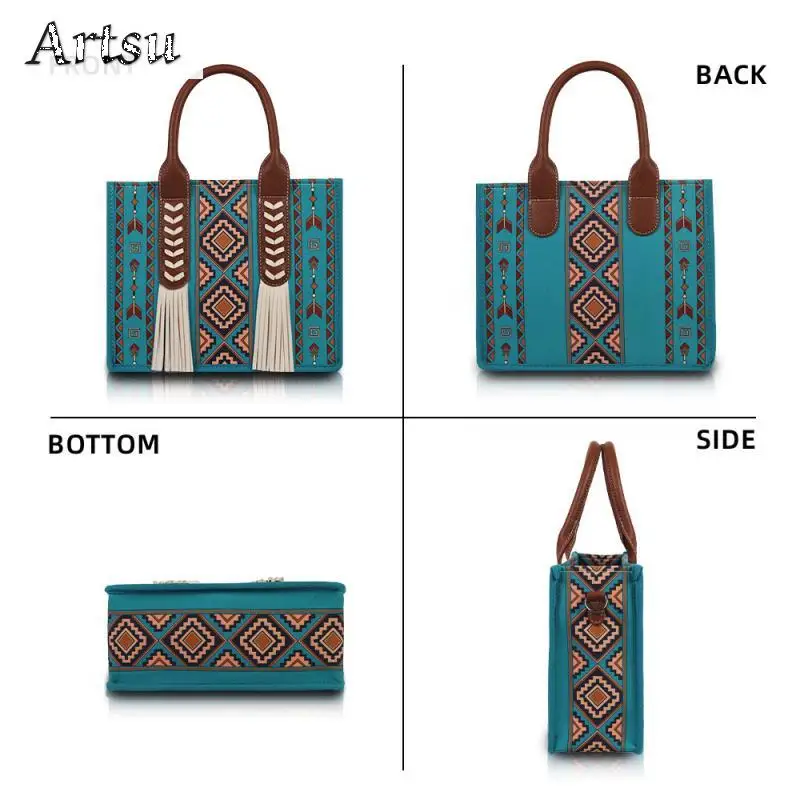 New Fashion Shoulder Bag Bohemian Style Women Canvas Bag High Capacity Tote Bag Personality Mother Child Package Crossbody Bag