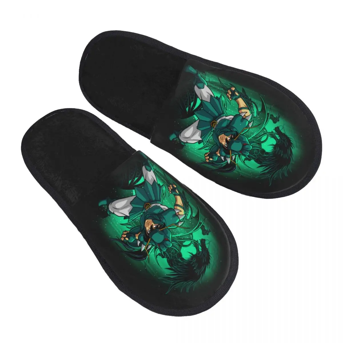 Zapatillas de invitados Shiryu de dragón personalizadas para dormitorio de mujer, zapatilla de casa de los caballeros del zodiaco Saint Seiya