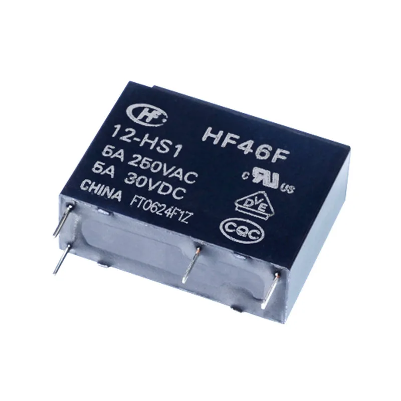 10/20/50 шт. маленькое реле средней мощности HF46F-5-HS1 5 В 30 В постоянного тока HF46F-12-HS1 250 В переменного тока 5 А 150 Вт