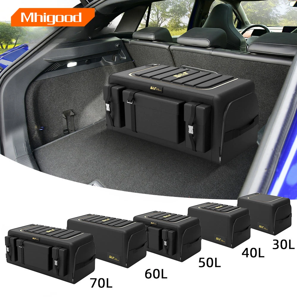 Trunk Organizer Collapsible Folding Foldable Car Storage Box Black Color Place Multi Usage Collapsible Car Trunk Storage Box