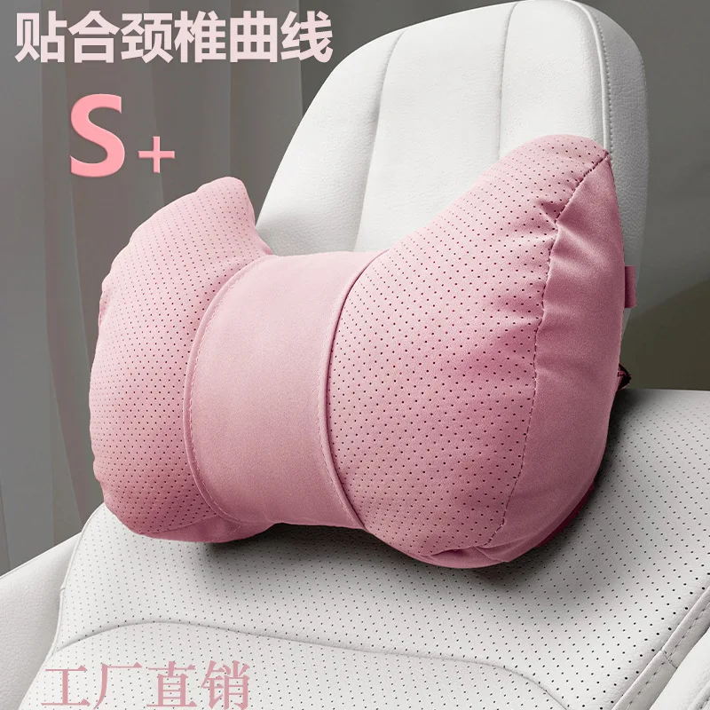 

High Quality Universal Car Headrest Cushion Car Seat Neck Pillow High-grade Leather Breathable Lumbar Support Car Pillow