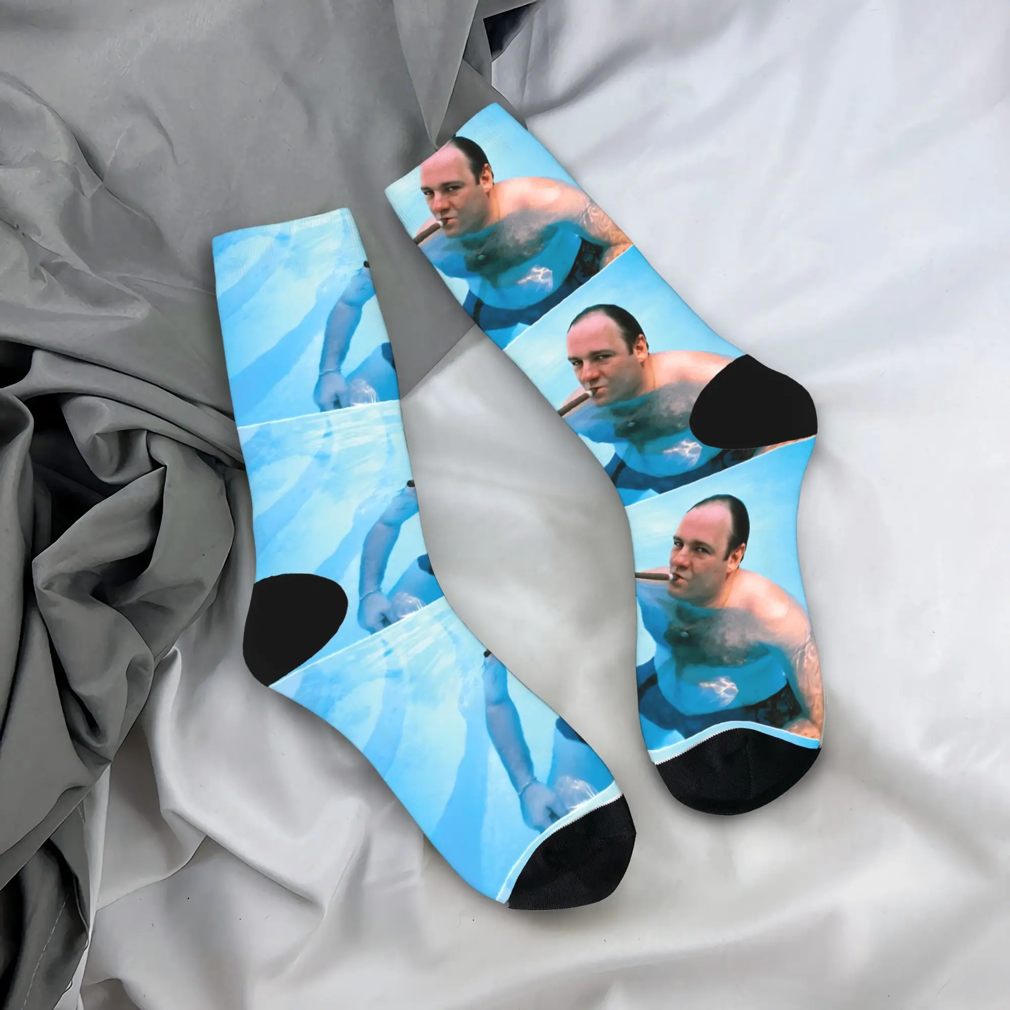 

Tony S-Sopranos Socks Autumn Stockings Funny Unisex Men Soft Breathable Socks Design Running Non Skid Socks