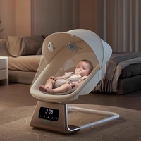 Baby Bouncers Bluetooth & USB Music Baby Swing Electric Comfortable Wide Seat Multi Speed Baby Rocker Electric Rocking Chairs,