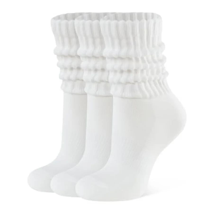 

CLOSEMATE Womens Scrunch Crew Socks Retro Soft Cotton Cozy Slouchy Socks for Sneakers Boot 3 Pairs