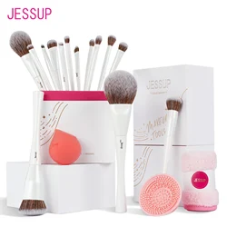 Jessup-Ensemble de pinceaux de maquillage haut de gamme pour femme, éponge nettoyante, serviette, cadeau, 4-14 pièces, T333