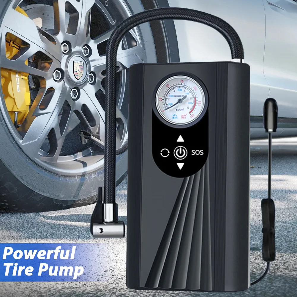  Rechargeable Air Pump Tire Inflator Portable Compressor Digital Cordless Car Tyre Inflator For Bicycle Balls 