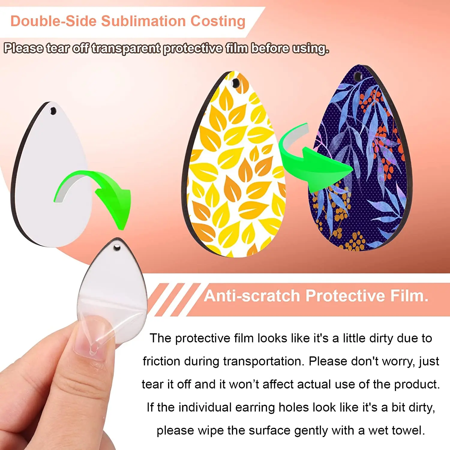 Sublimation Earring Blanks with Earring Hooks and Jump Rings Sublimation Blanks Products Unfinished MDF Teardrop Earring 24pcs