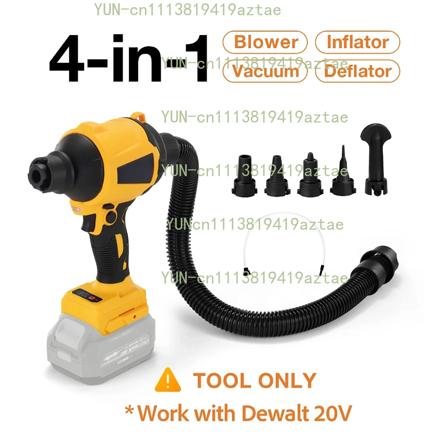 Brushless Cordless Compressed Air Duster Blower Air Pump Bare Tool Fit Dewalt 18/20V Lithium Battery for Workshop & PC Cleaning