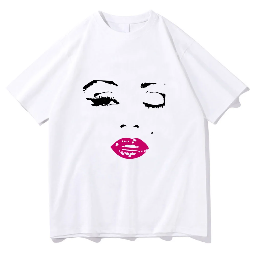 

MarilynMonroe T-shirt for Summer High Quality Casual Tee-shirt Short Sleeve Printing O-neck Tshirts Ropa De Mujer Cotton Tops