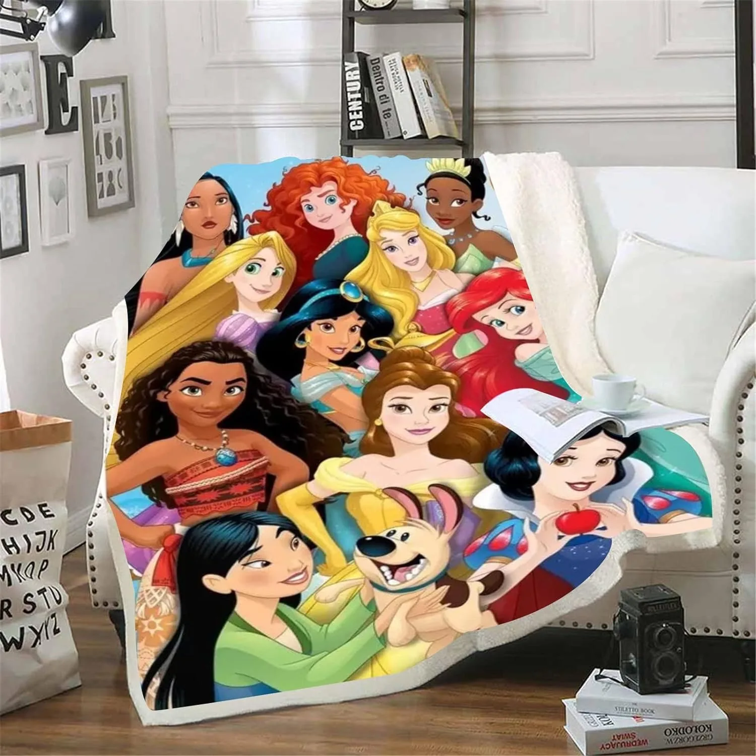 Disney Blanket Rapunzel Cinderella Blanket Thickened Sherpa Blanket for Girls Bed Bedroom Decor Fur Blanket