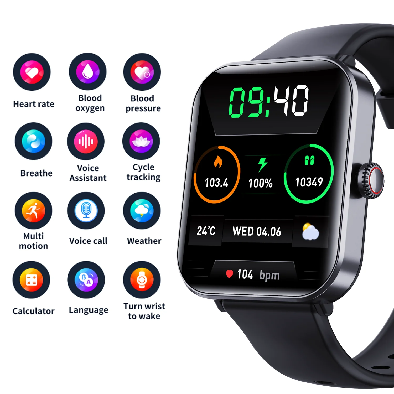 1.91-inch Bluetooth call watch to monitor blood pressure, heart rate, blood oxygen, sleep and sports smart watch AG-F57Pro