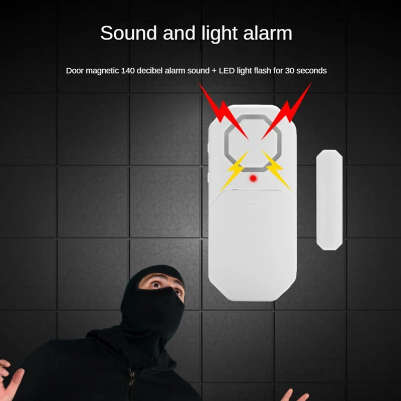 New Wireless Door And Window Alarm140db Sound And Light Alarm Multi-Function Alarm For Home Security Anti-Theft
