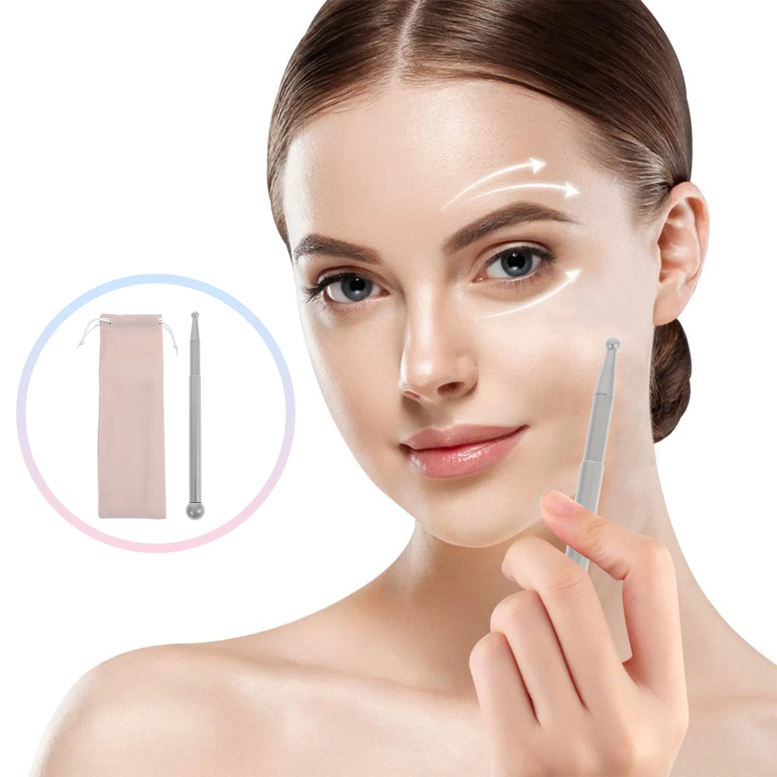 

Stainless Steel Massage Tool Home Massaging Stick Practical Manual Tools Back Facial