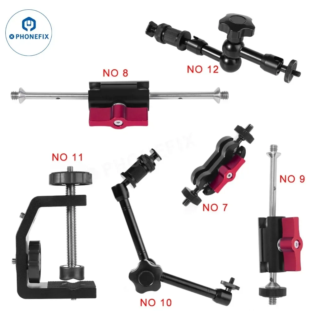 Soporte de reparación de teléfono, brazo mágico para cámara, abrazadera de escritorio de montaje en pared Flexible articulada para técnicos, transmisión en vivo, vídeo grabado