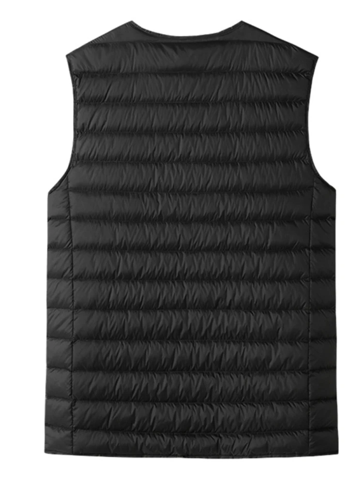 2023 Nieuwe Winter V-Hals Heren Vest 80% Witte Eendendendons Vulling Vesten Lichtgewicht Mouwloze Jassen Warme Gilet Jas Plus Maat 8xl