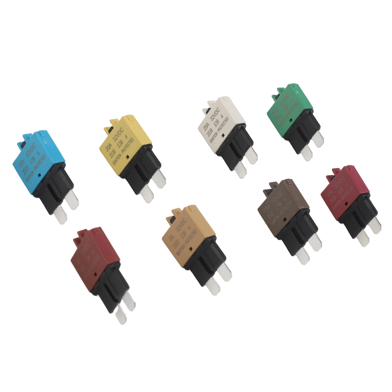 8 pcs Circuit Breakers with Compact 1.4 Inch Height for Standard Fuse Block Compatibility in For Marine RV and Auto Systems