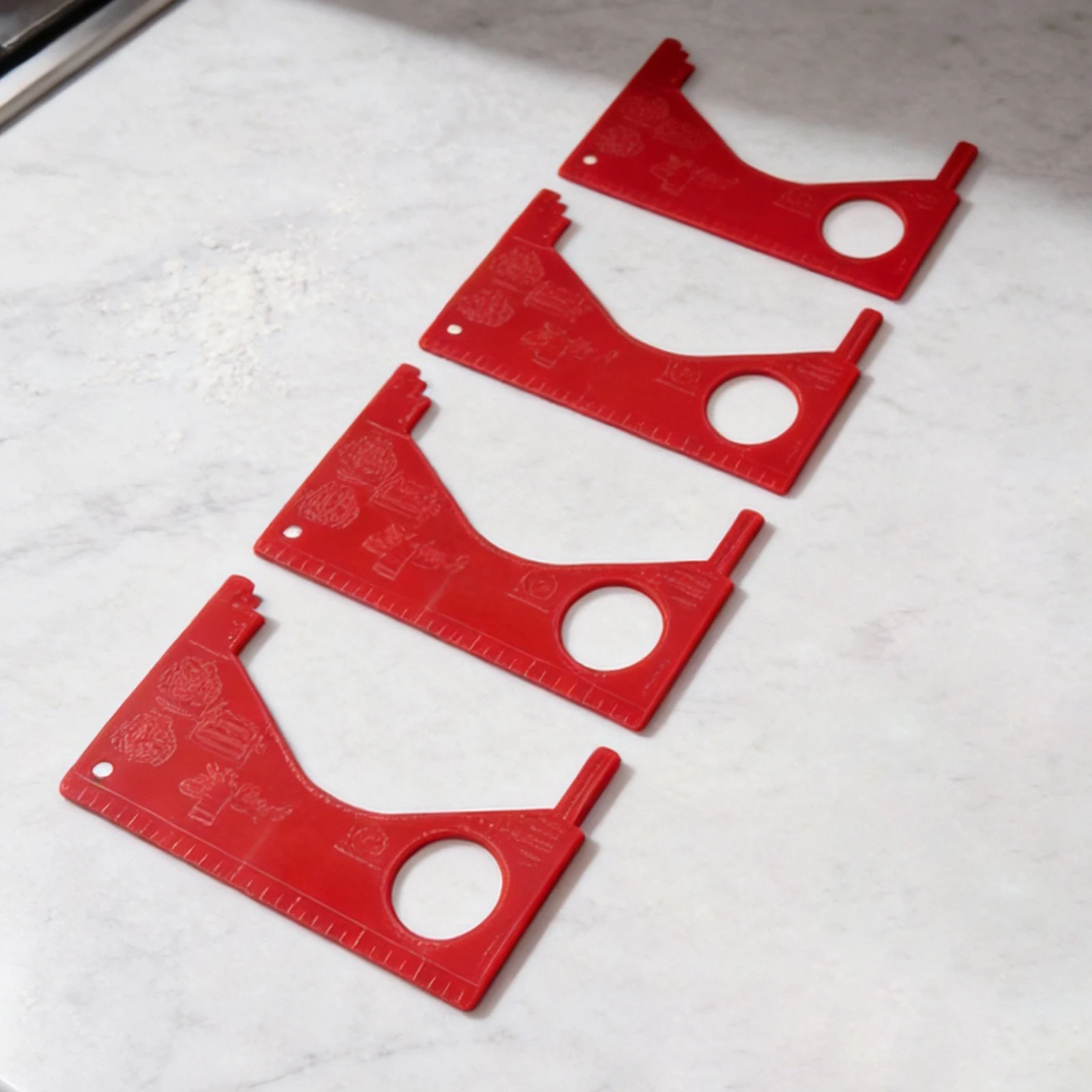 Herramienta para Medir Cangrejos y Almejas, Color Rojo Brillante, Escalas Claras, Material PVC, Diseño Portátil, 150g